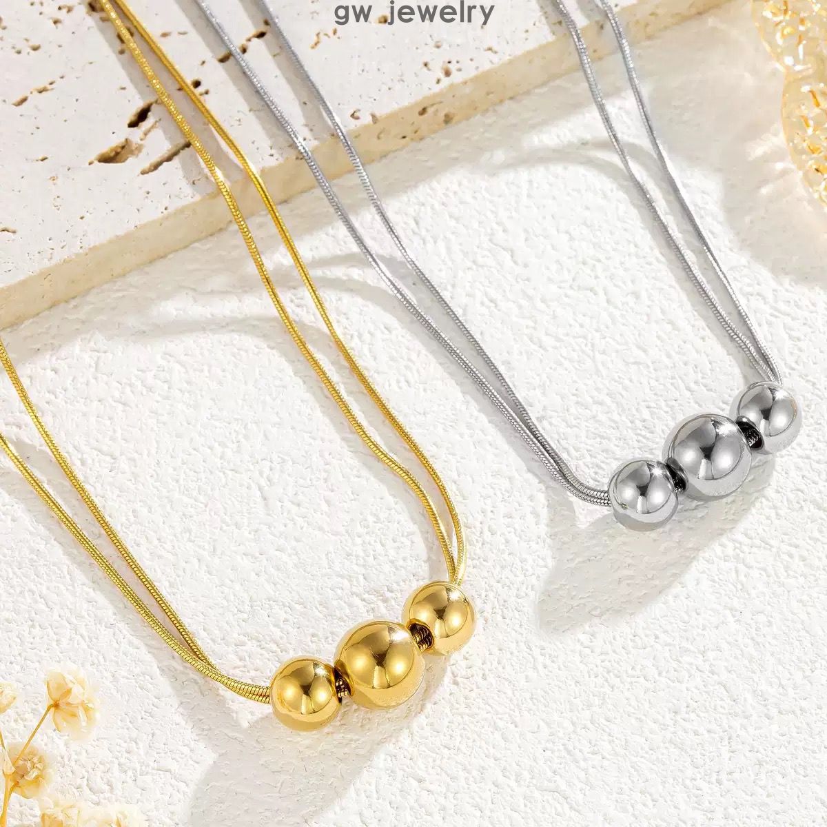 ​Double titanium steel necklace 
