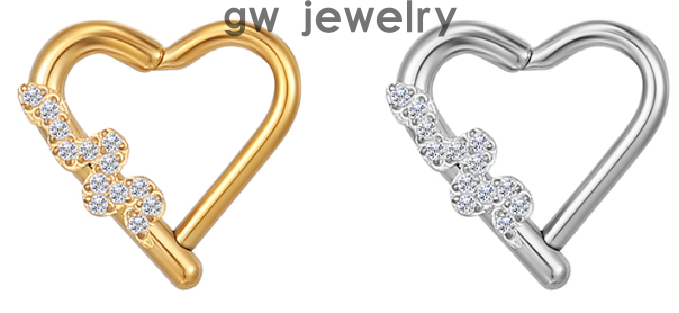 G23/F136 titanium heart-shaped piercing earring(图2)