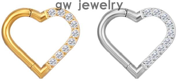 G23/F136 titanium heart-shaped piercing earring(图3)