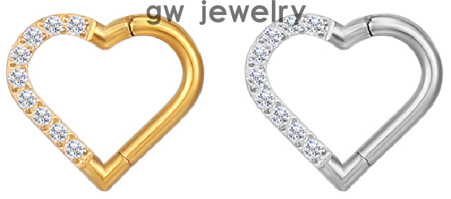 G23/F136 titanium heart-shaped piercing earring(图4)