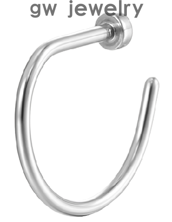 316L stainless steel D-shaped nose ring