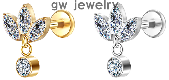 Trendy ear cartilage clips and lip studs(图2)