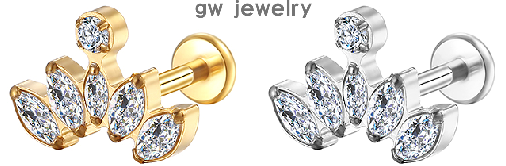 Trendy ear cartilage clips and lip studs (图1)