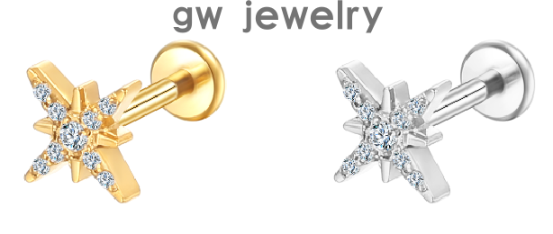 G23 titanium alloy ear studs and lip stu